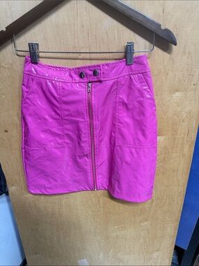 Shinestar Bright Fuchsia Patent Mini Skirt